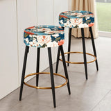 Rhododendron Blooms Floral Pattern - Upholstered Floral Bar Stool