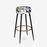 Rhododendron Blooms Floral Pattern - Upholstered Floral Bar Stool