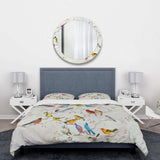 Multi-Color Bird on Tree - Traditional Duvet Cover Set