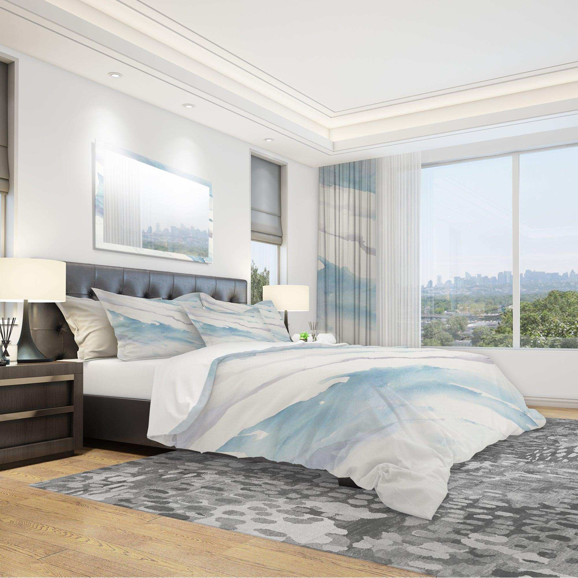 Modern Abstract Drift - Geometric Duvet Cover Set