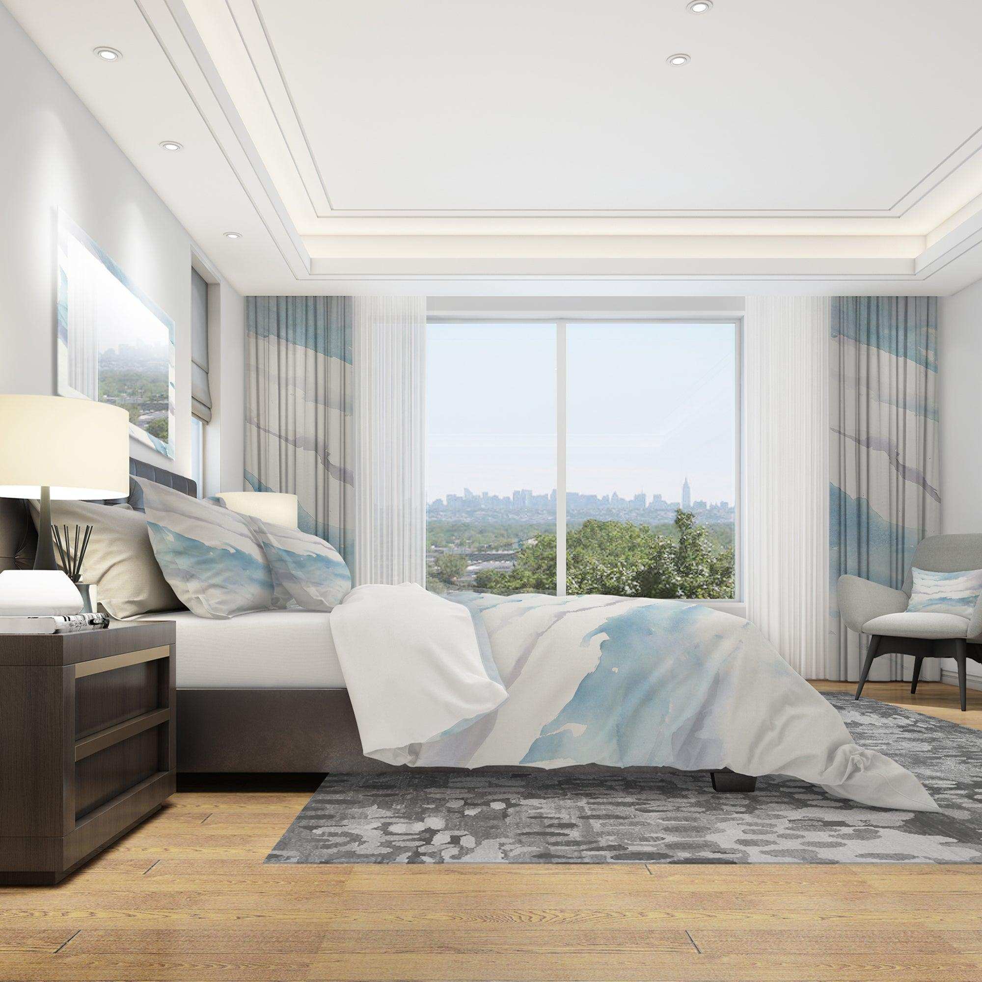 Modern Abstract Drift - Geometric Duvet Cover Set