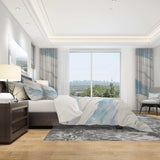 Modern Abstract Drift - Geometric Duvet Cover Set