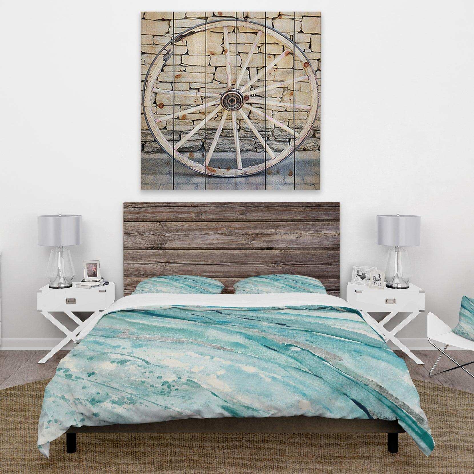 Silver Springs I Blue Green - Farmhouse Duvet Cover Set