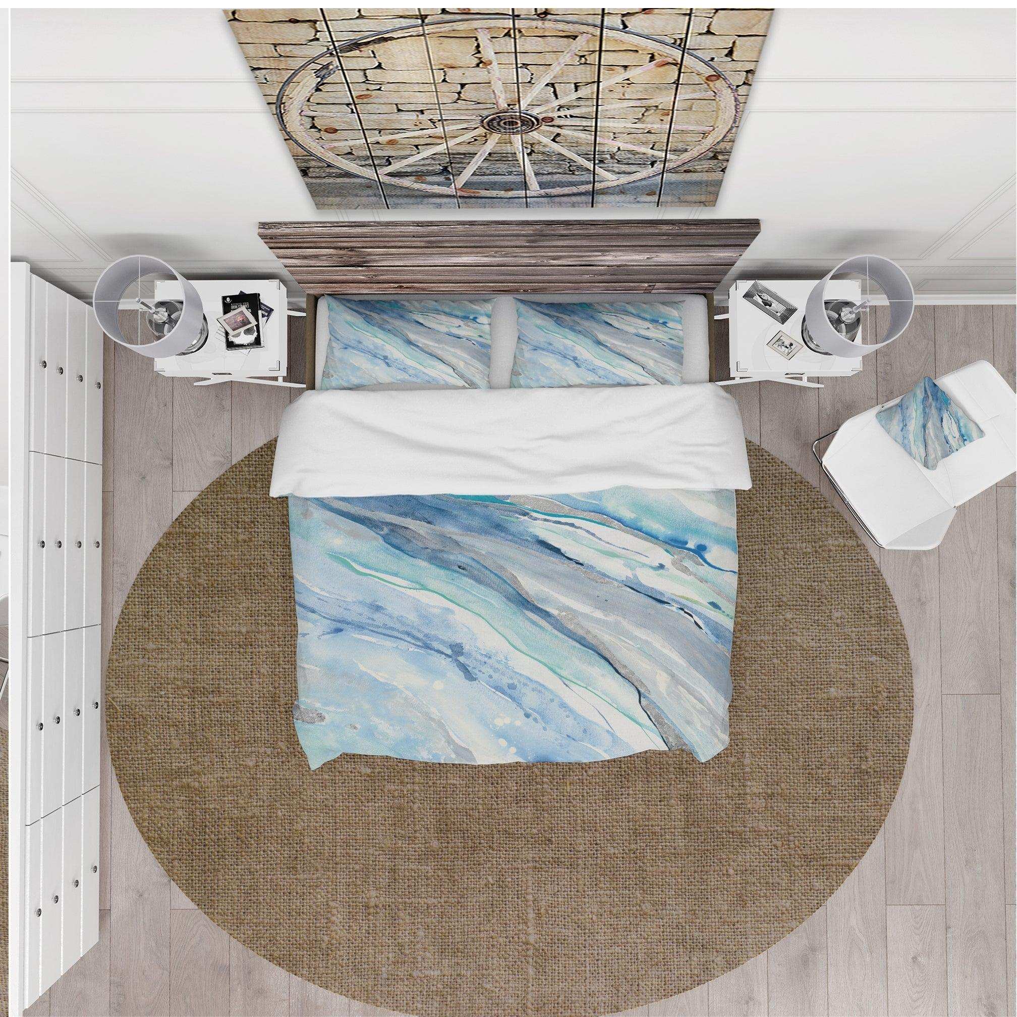 Blue Silver Spring II - Farmhouse Duvet Cover Set