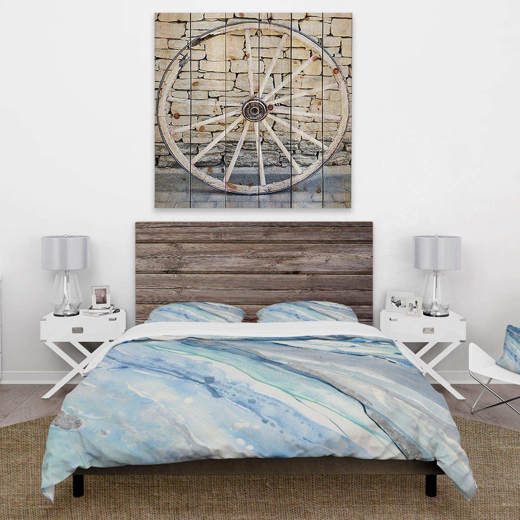 Blue Silver Spring II - Farmhouse Duvet Cover Set