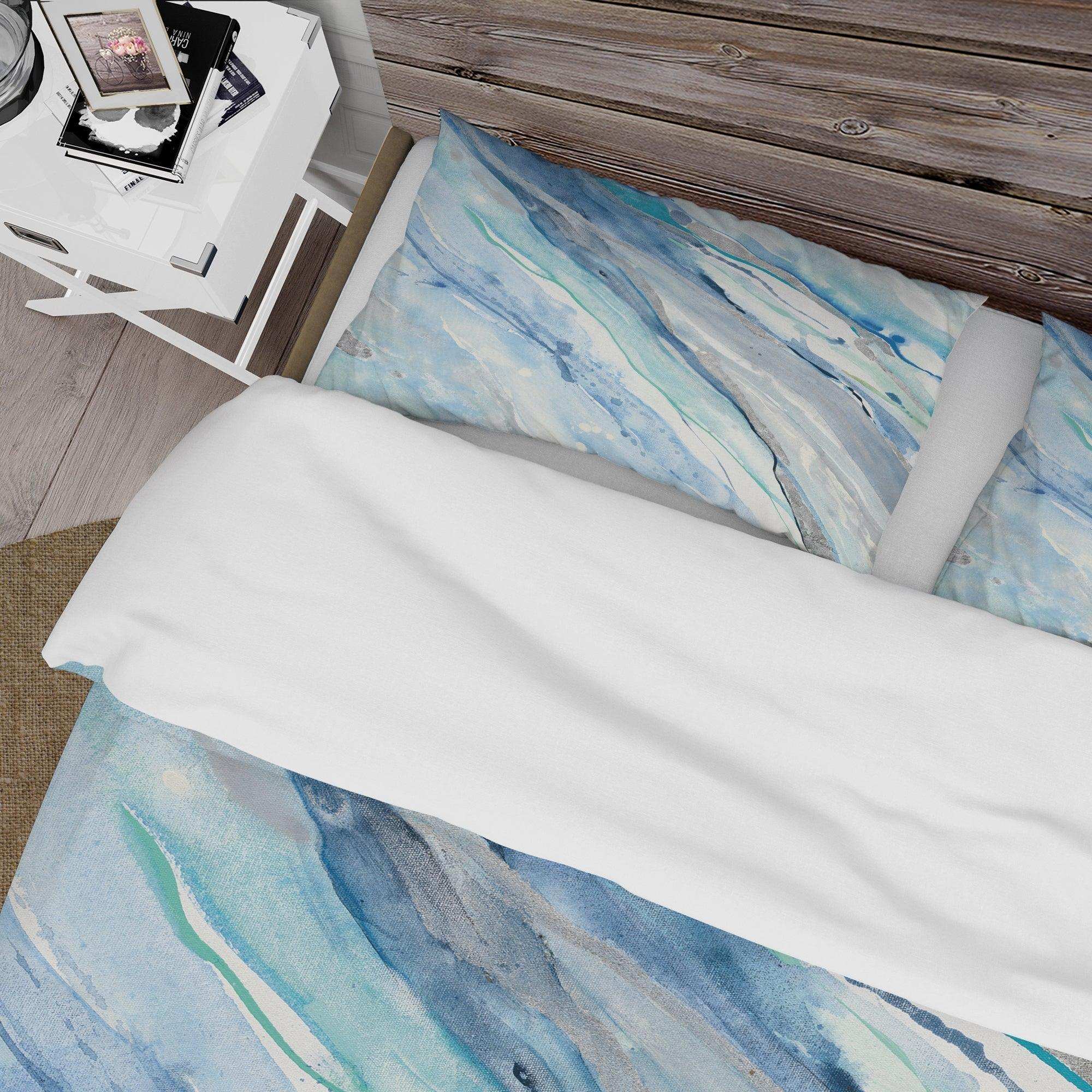 Blue Silver Spring II - Farmhouse Duvet Cover Set