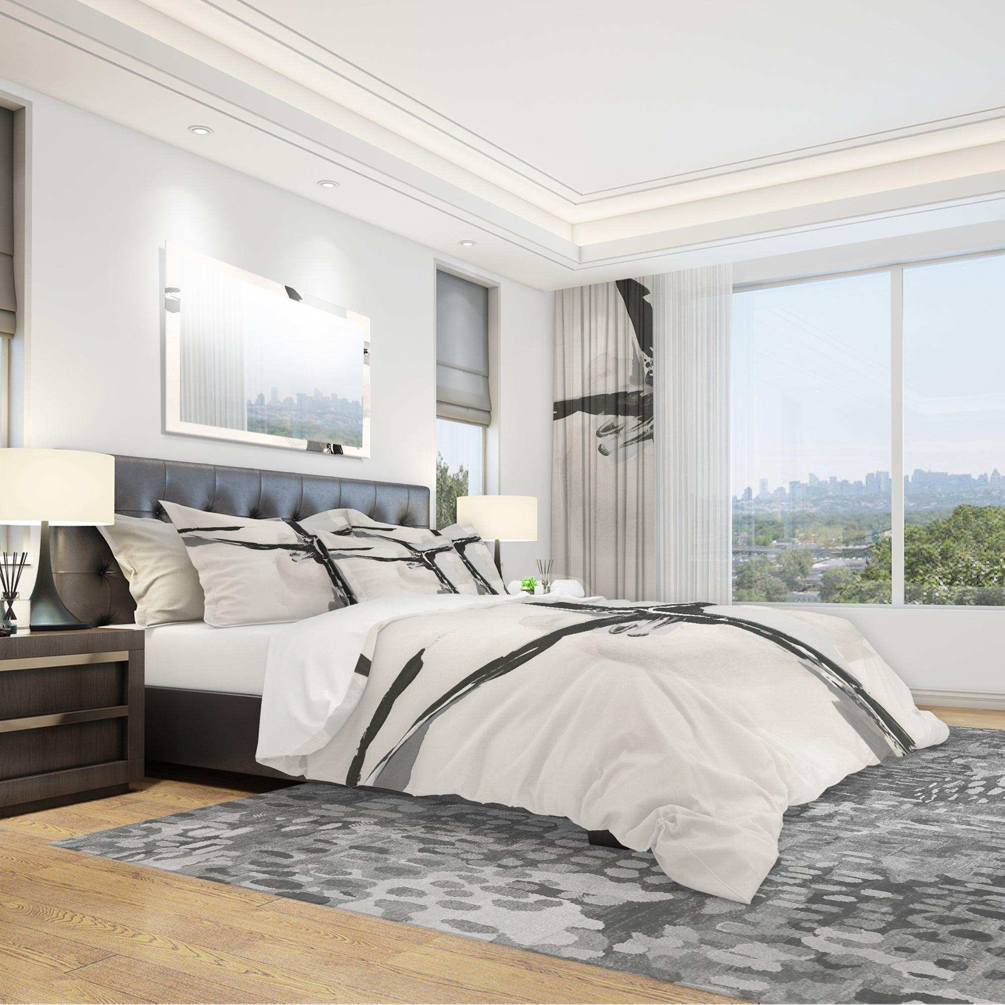 Abstract Neutral II - Geometric Duvet Cover Set