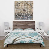 Teal Cherry Blossoms I - Farmhouse Duvet Cover Set