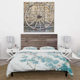 Teal Cherry Blossoms II - Farmhouse Duvet Cover Set