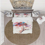 Abstract Red Flowers - Cottage Duvet Cover Set