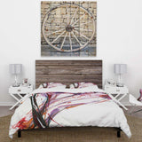 Abstract Purple Handpainted Flowers - Cottage Duvet Cover Set