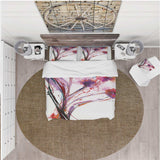 Abstract Purple Handpainted Flowers - Cottage Duvet Cover Set