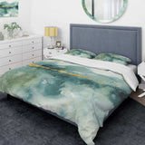 Blue Watercolor Impression with Gold - Glam Duvet Cover Set