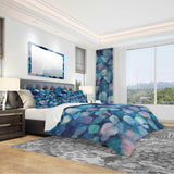 Abstract Blue Flower Petals - Geometric Duvet Cover Set