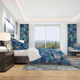 Abstract Blue Flower Petals - Geometric Duvet Cover Set