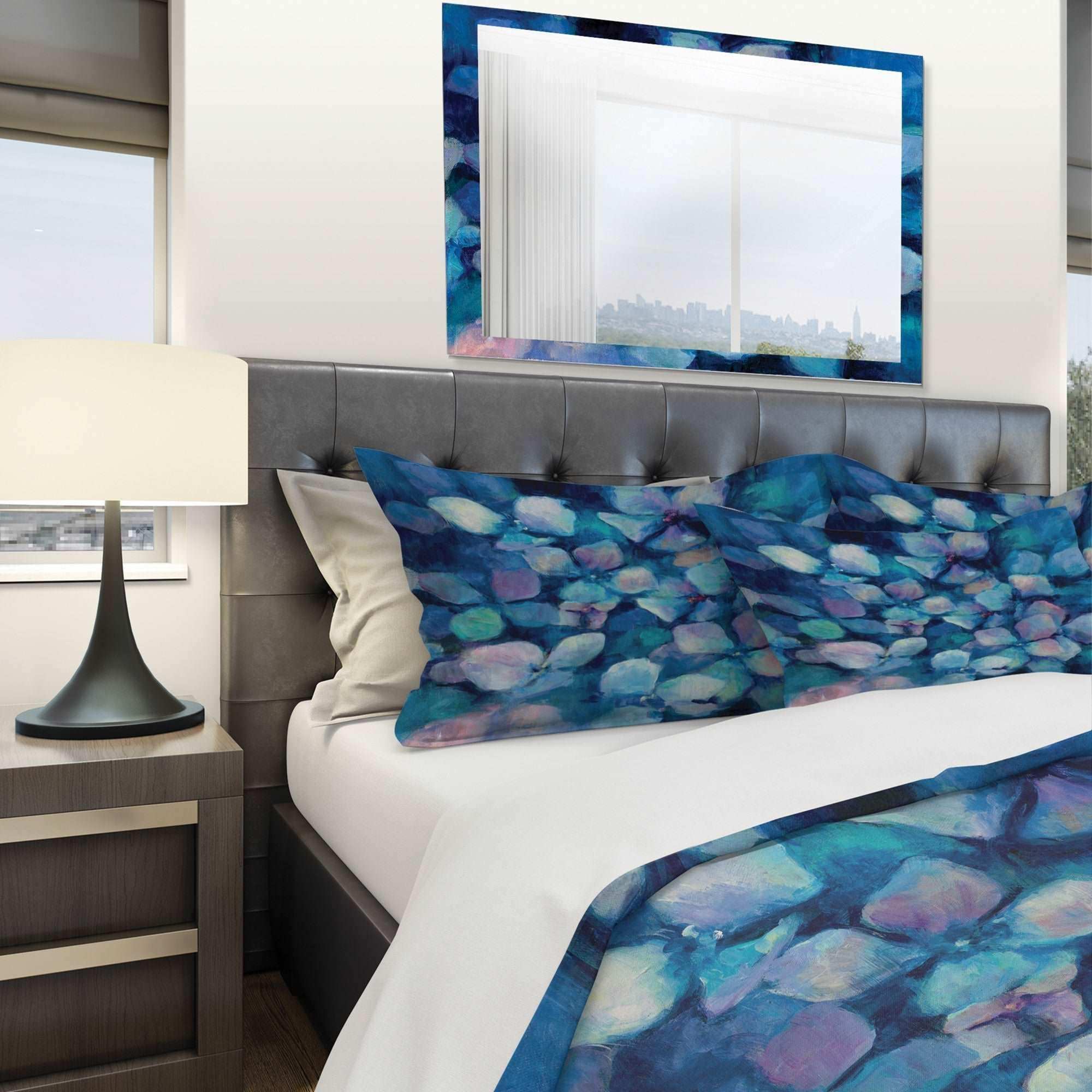 Abstract Blue Flower Petals - Geometric Duvet Cover Set