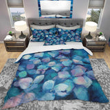 Abstract Blue Flower Petals - Geometric Duvet Cover Set