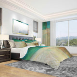 Abstract Impression of Watercolour Blue and Yellow - Geometric Duvet Cover Set