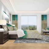 Abstract Impression of Watercolour Blue and Yellow - Geometric Duvet Cover Set