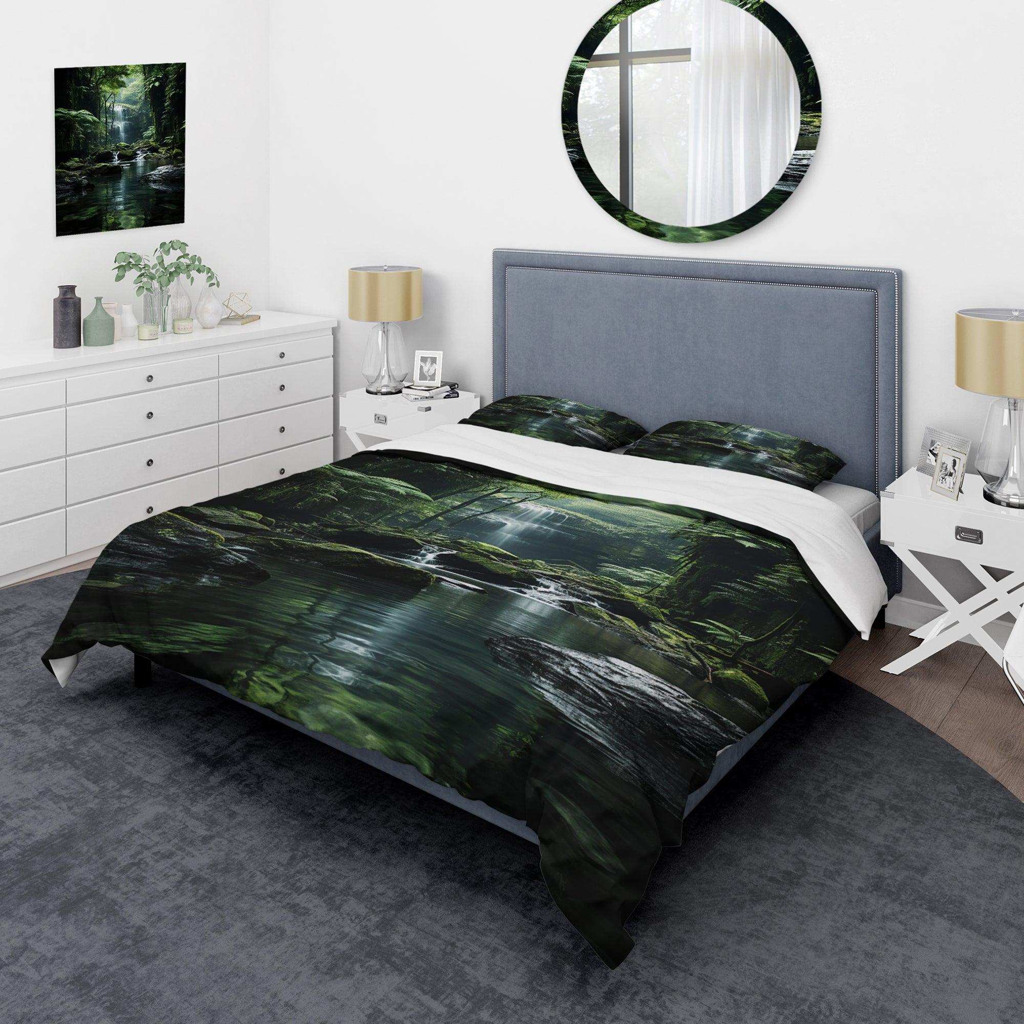 Waterfall Hidden Oasis Forest II - Duvet Cover Set