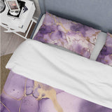 Purple and Gold Marble Ink Clouds VII - Duvet Cover Set