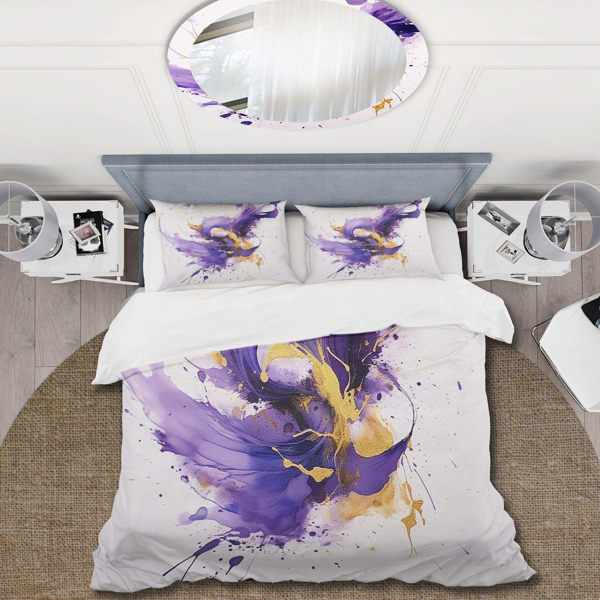 Purple and Gold Splash - Duvet Cover Set