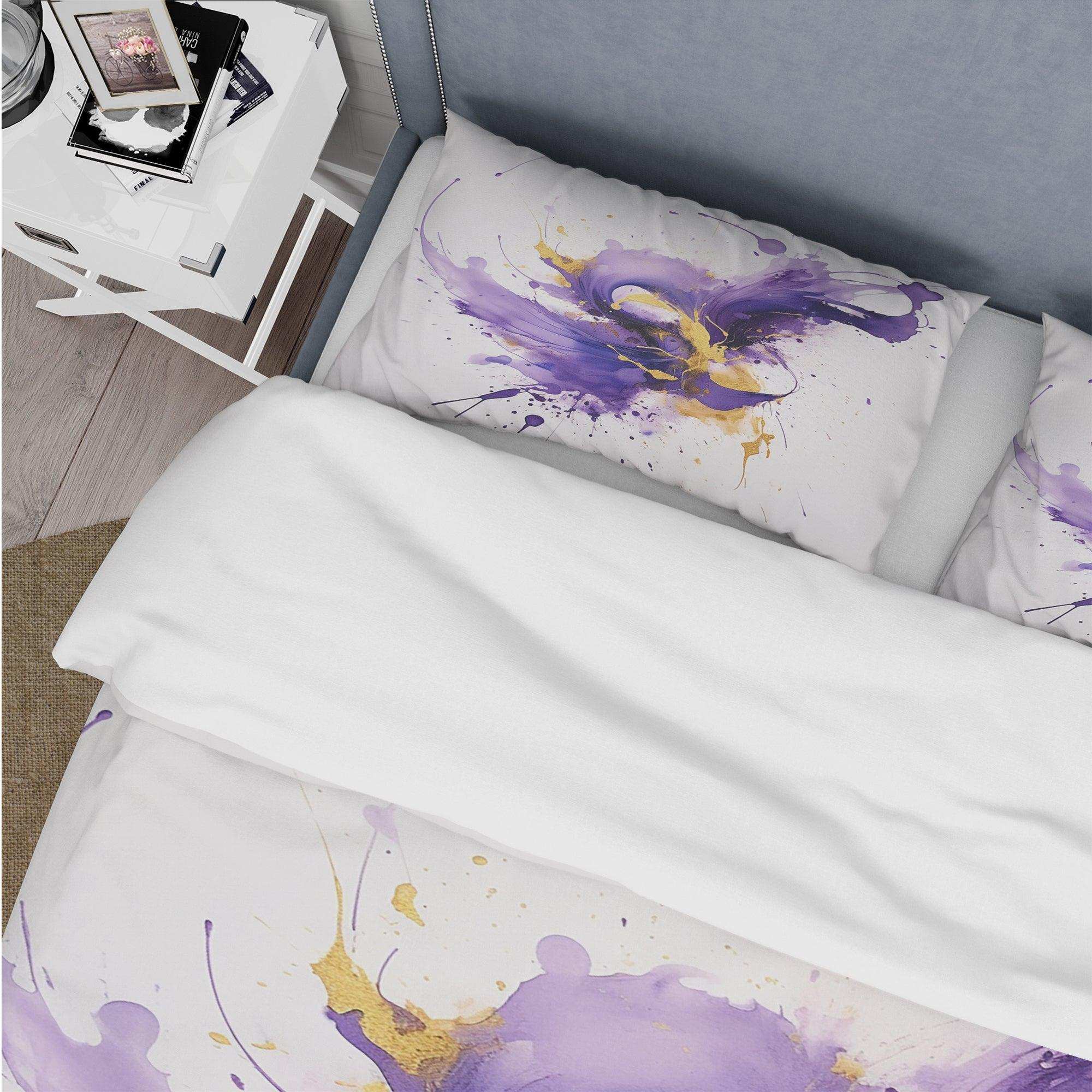 Purple and Gold Splash - Duvet Cover Set