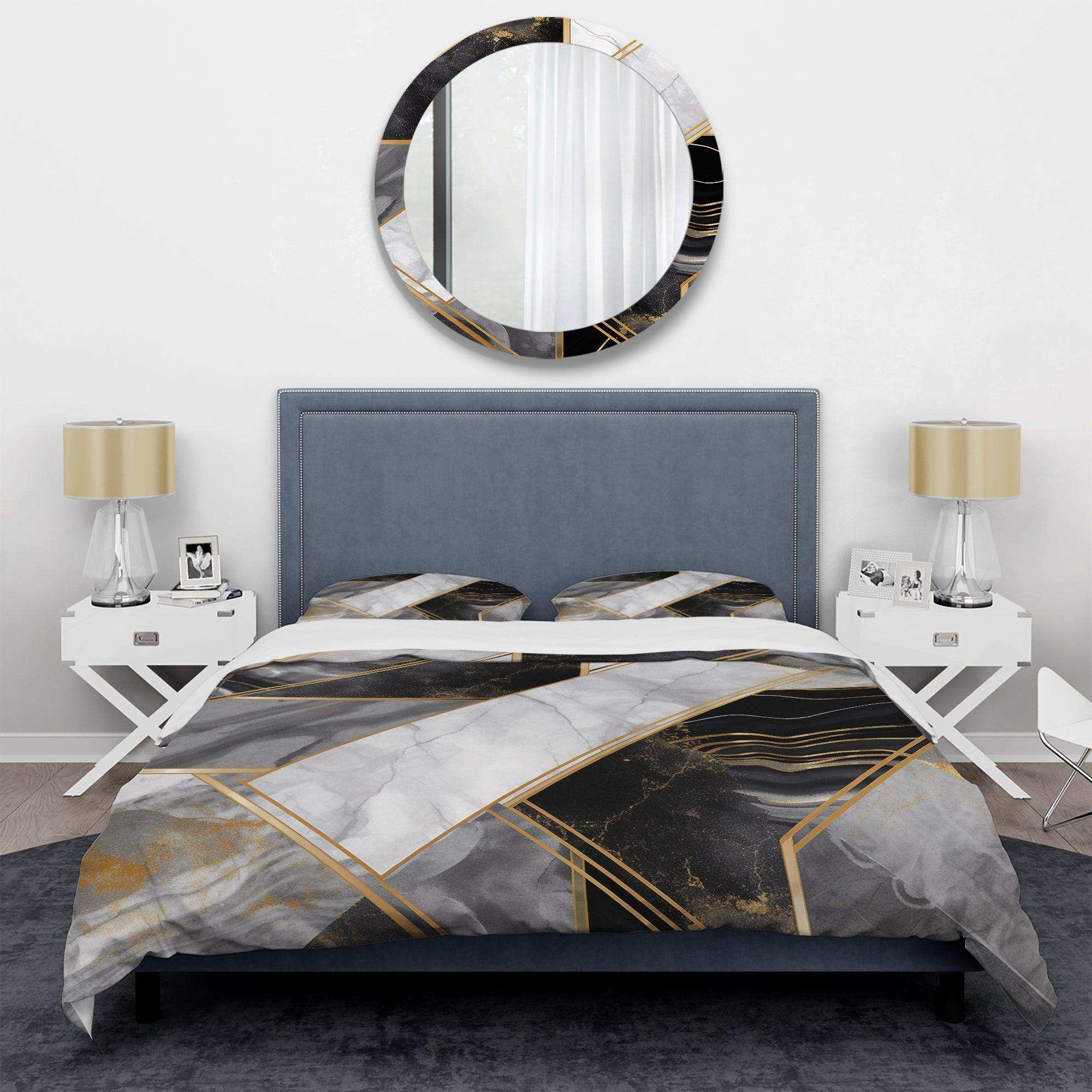 Marble Granite Agate With Touches Of Gold IV - Duvet Cover Set