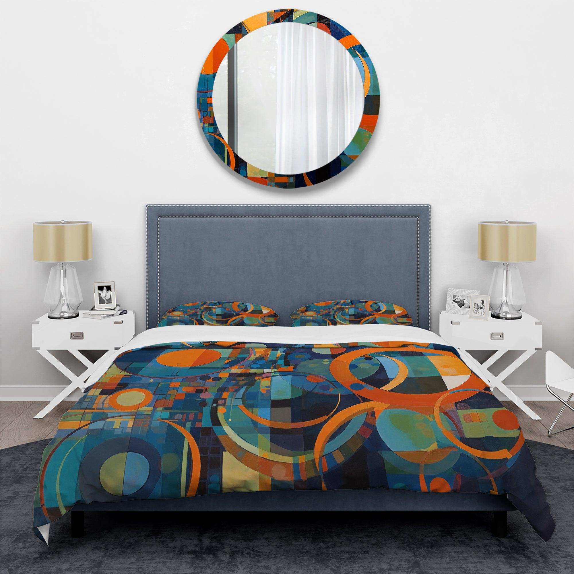 Orange Blue Geometry Unleashed II - Duvet Cover Set