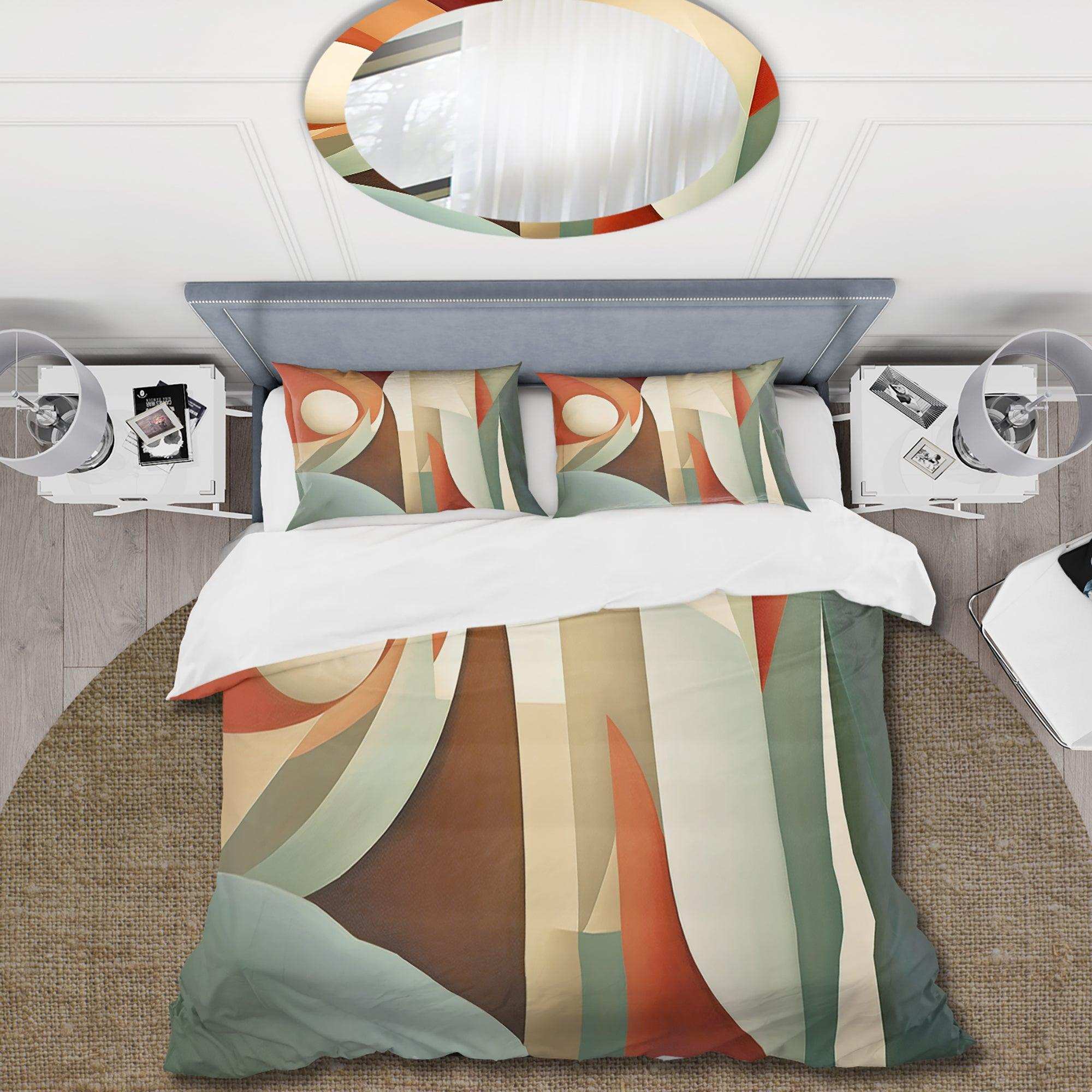 Orange Green Symmetrical Visions - Duvet Cover Set