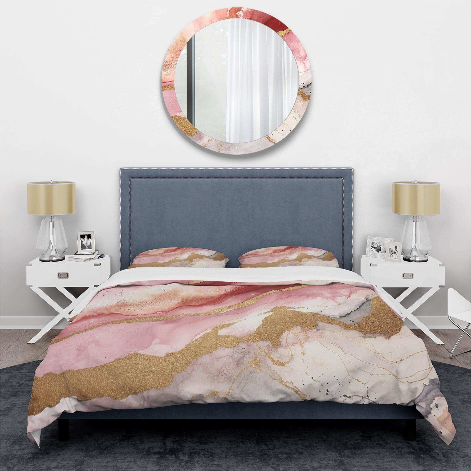 Pink and Gold Enchanted Spills I - Duvet Cover Set