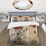 Vintage Beige Poppies II - Duvet Cover Set