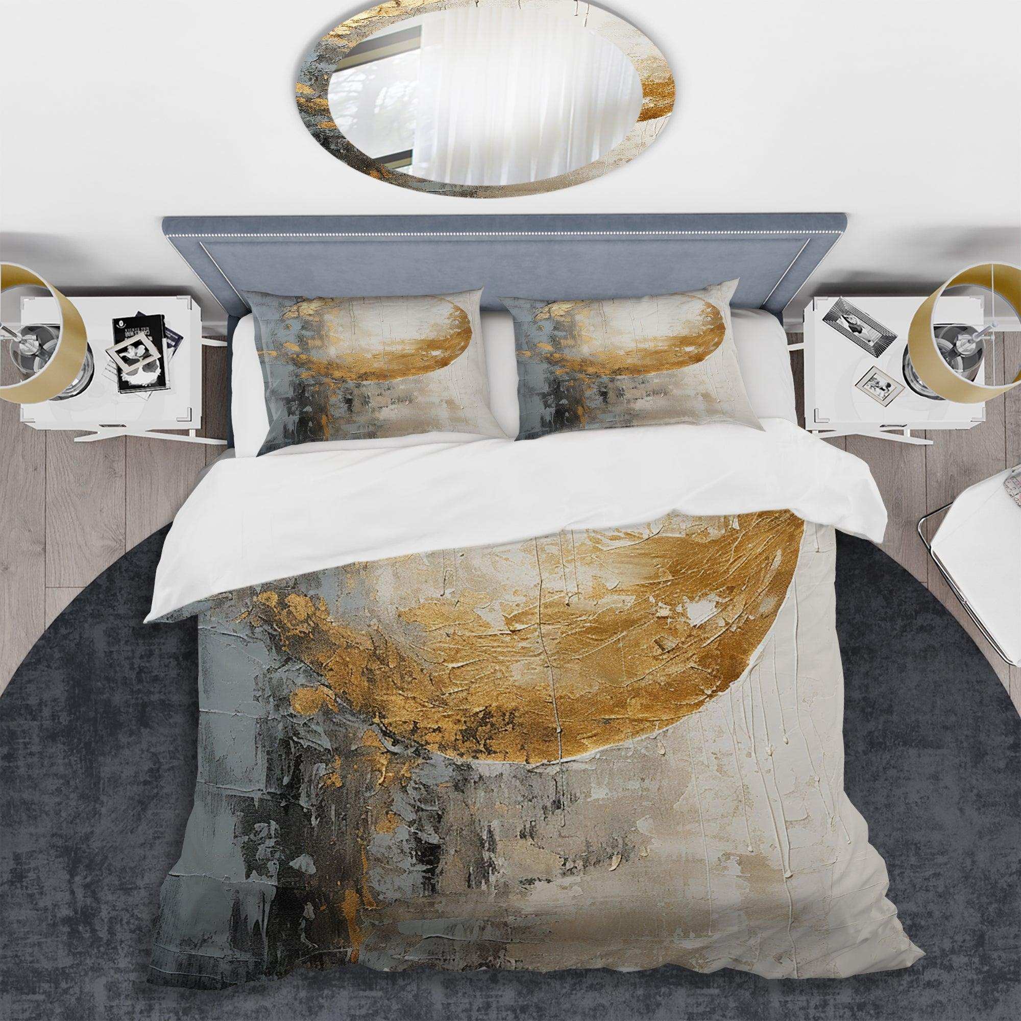 Minimalism Grey Gold Moon Poteries - Duvet Cover Set
