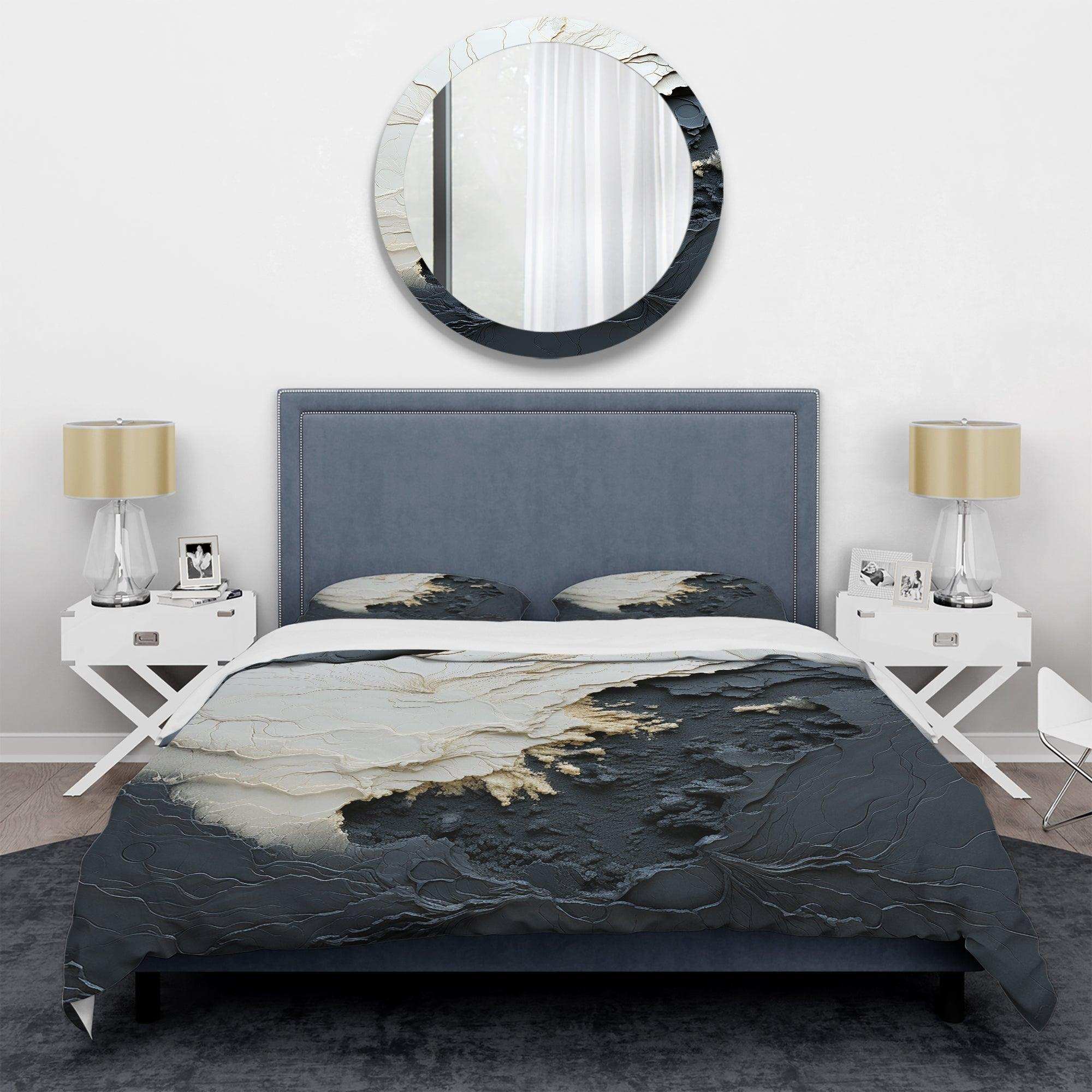 Minimalism Black And White Paint Wave III - Duvet Cover Set