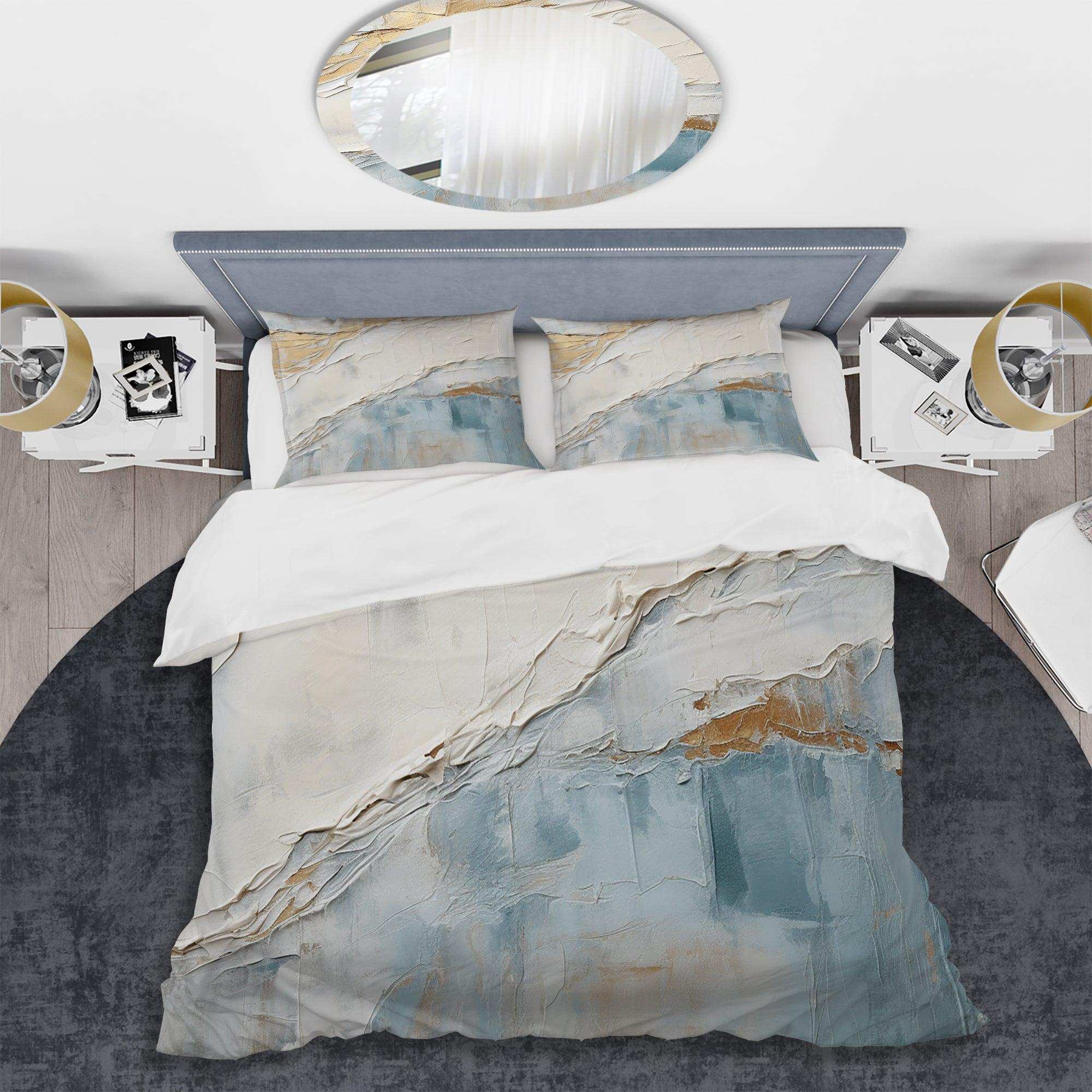 Minimalism Beige And Grey Wave Horizon II - Duvet Cover Set