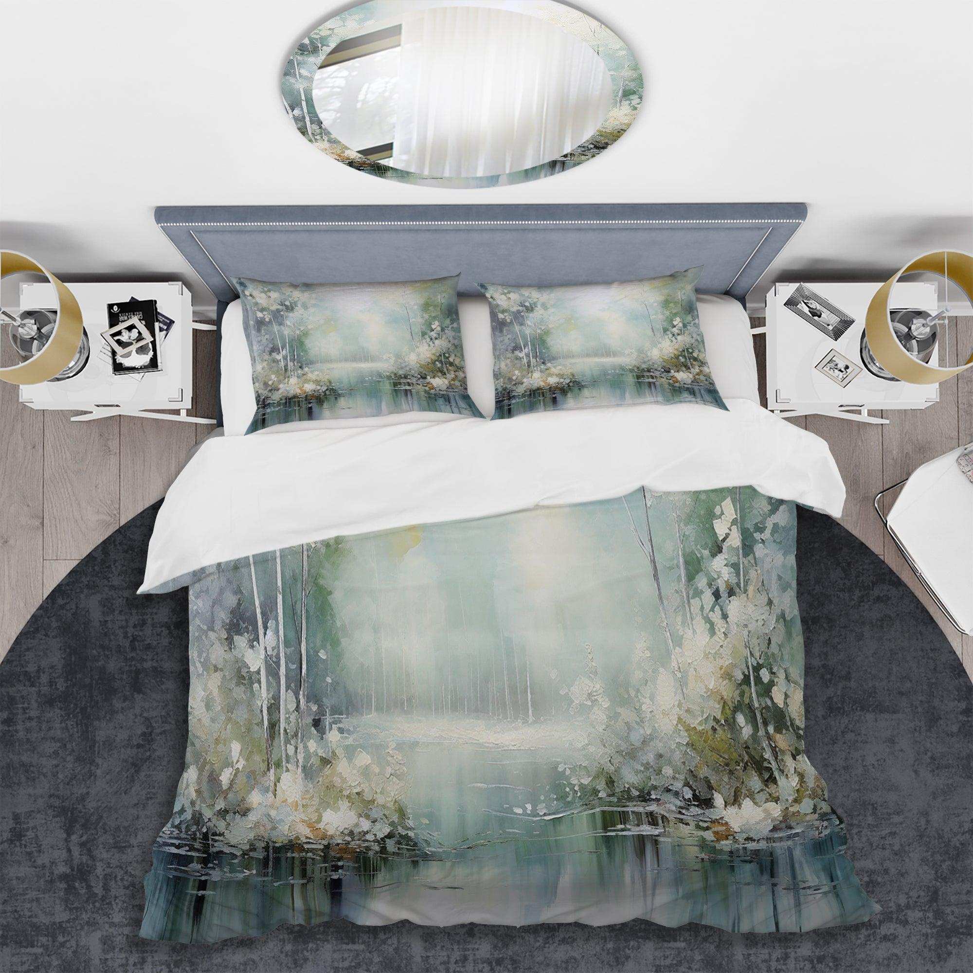Minimal River Forest Liquid Art I - Duvet Cover Set
