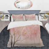 Minimalism Pink And Gold Forest II - Duvet Cover Set