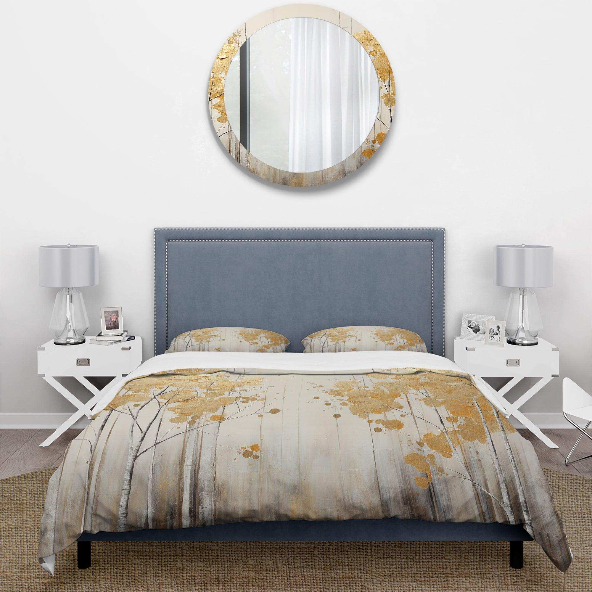 Minimalism White And Gold Forest I - Duvet Cover Set