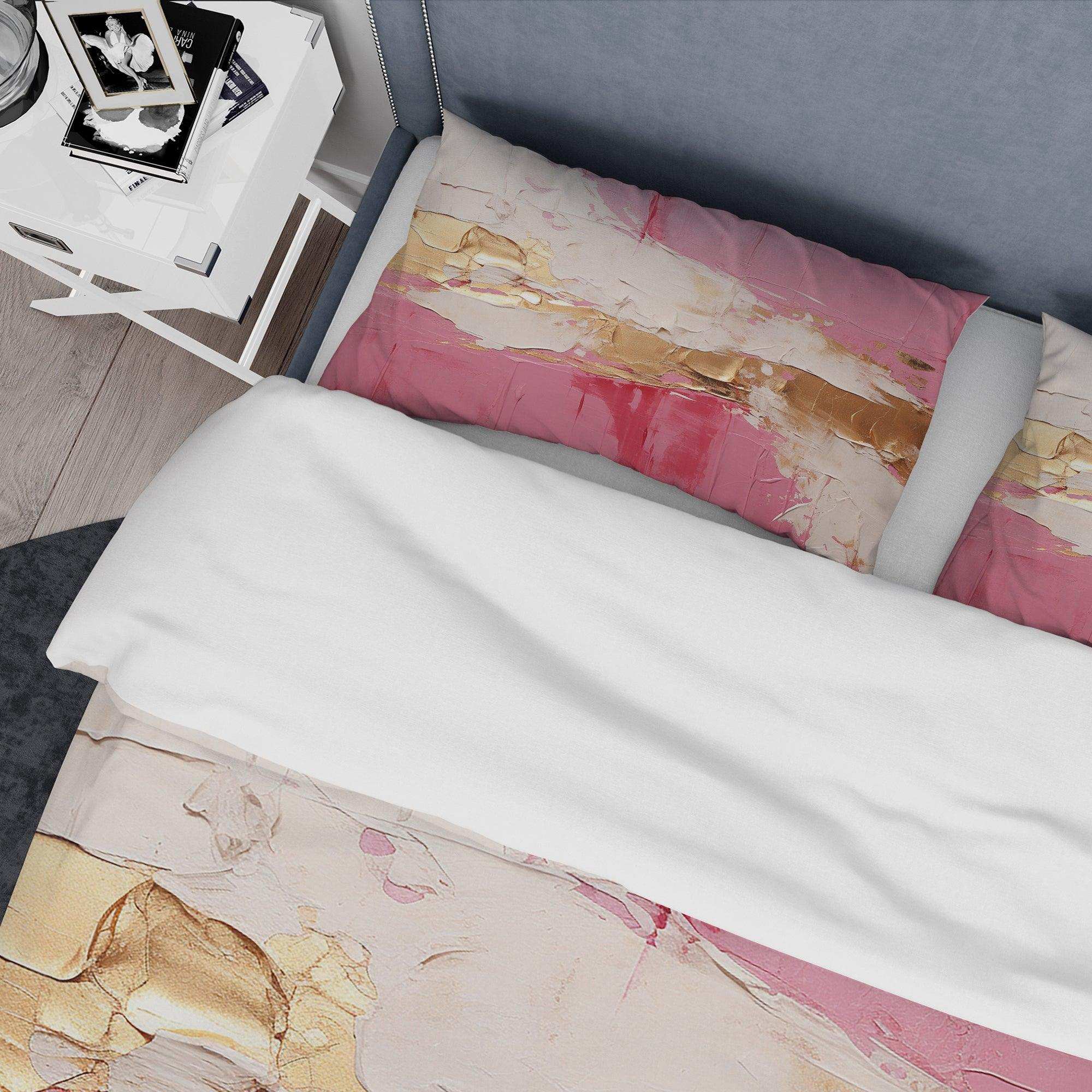 Minimalism Pink And Gold Horizon I - Duvet Cover Set