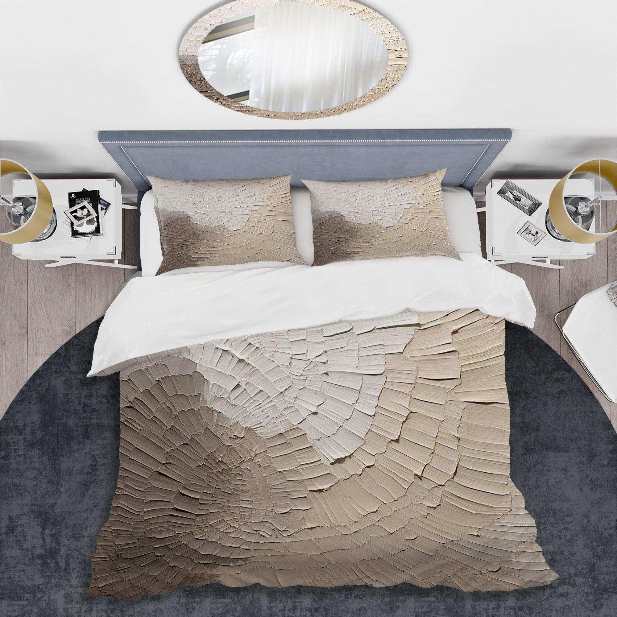 Graceful Minimalism Beige Muted Art - Duvet Cover Set