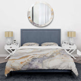 Beige And Gold Stone Geode Scenery Minimalism I - Duvet Cover Set