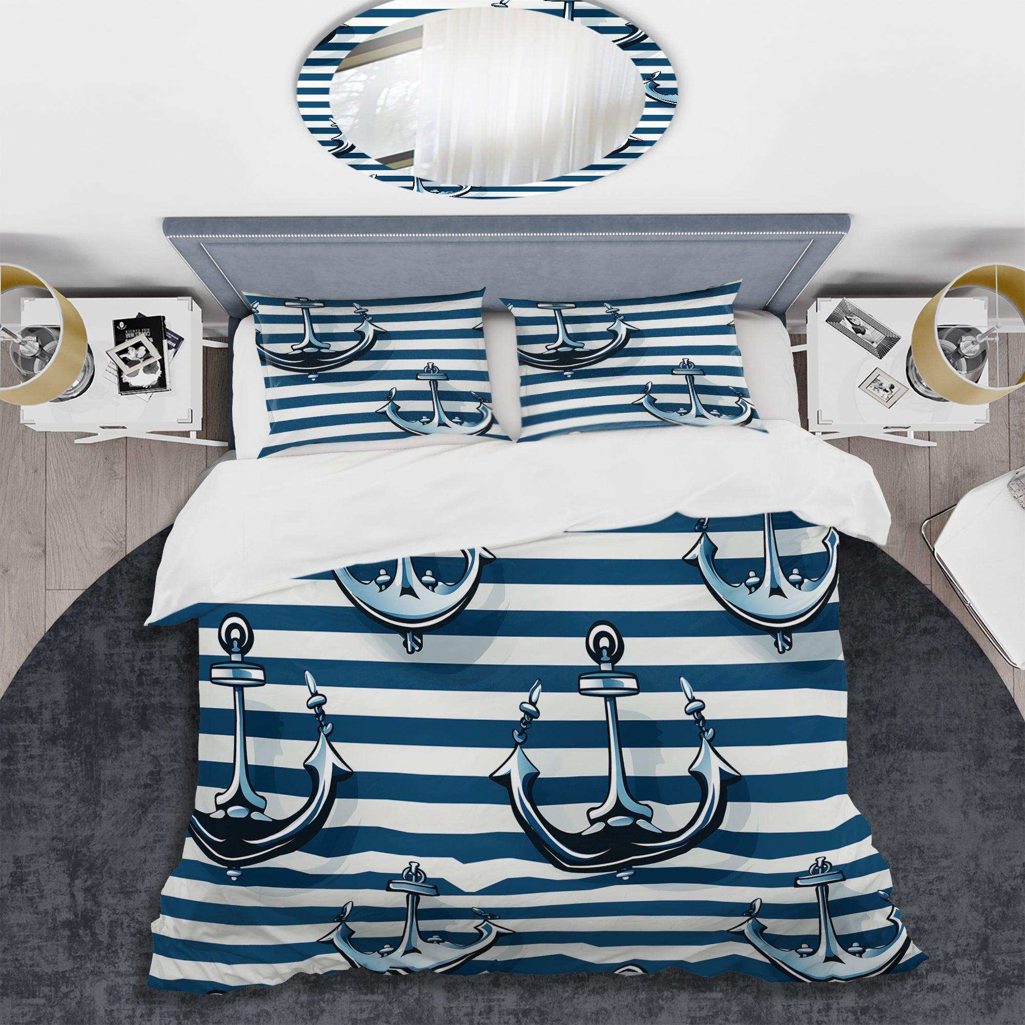 Nautical Charm Striped Pattern - Duvet Cover Set