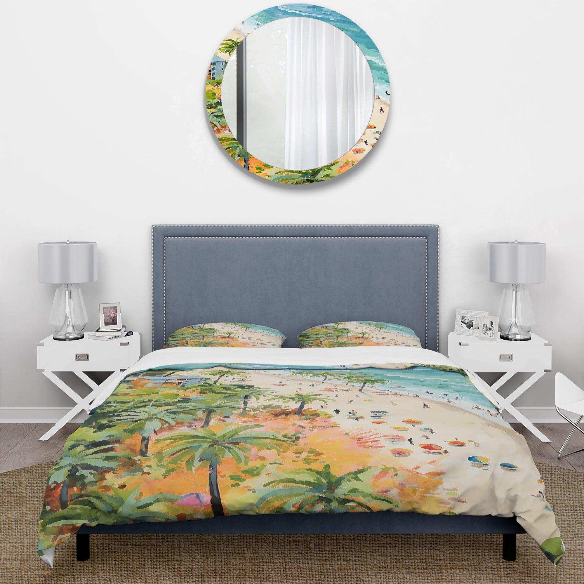 Pastel color Coastal Beach Scene paradise I - Duvet Cover Set