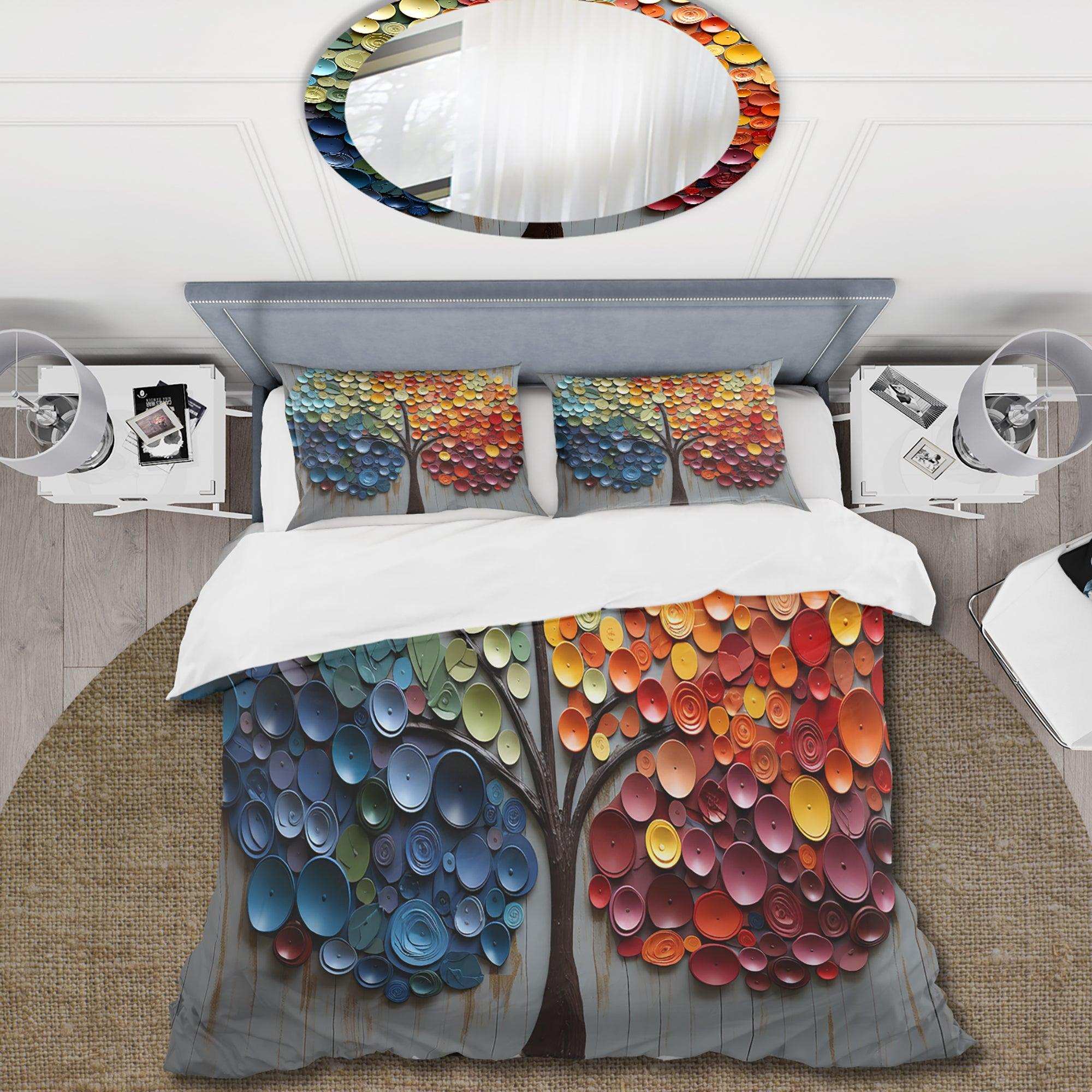 Colorful Rainbow tree of 4 seasons - Duvet Cover Set