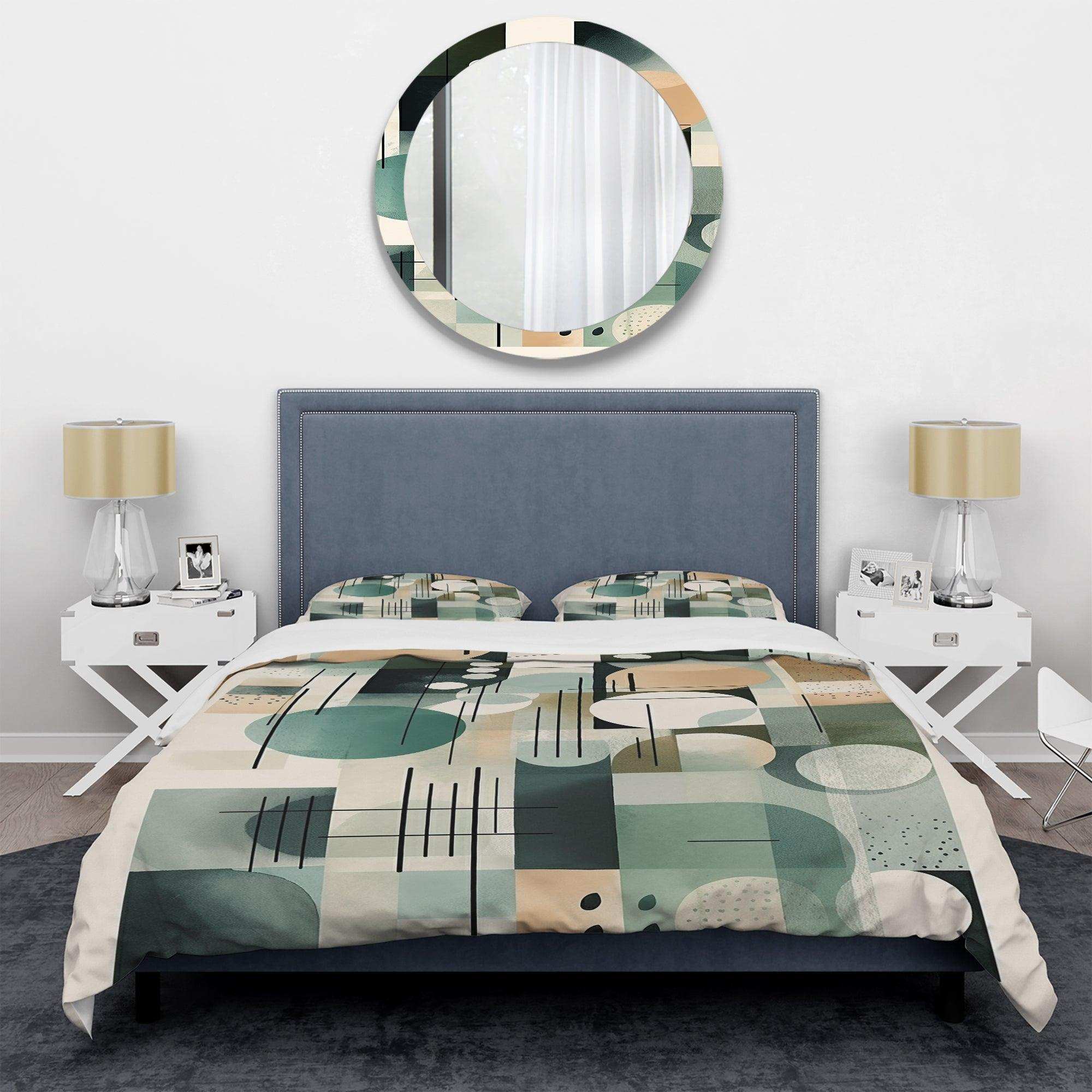 Green Black Minimalism Quiet Depths I - Duvet Cover Set