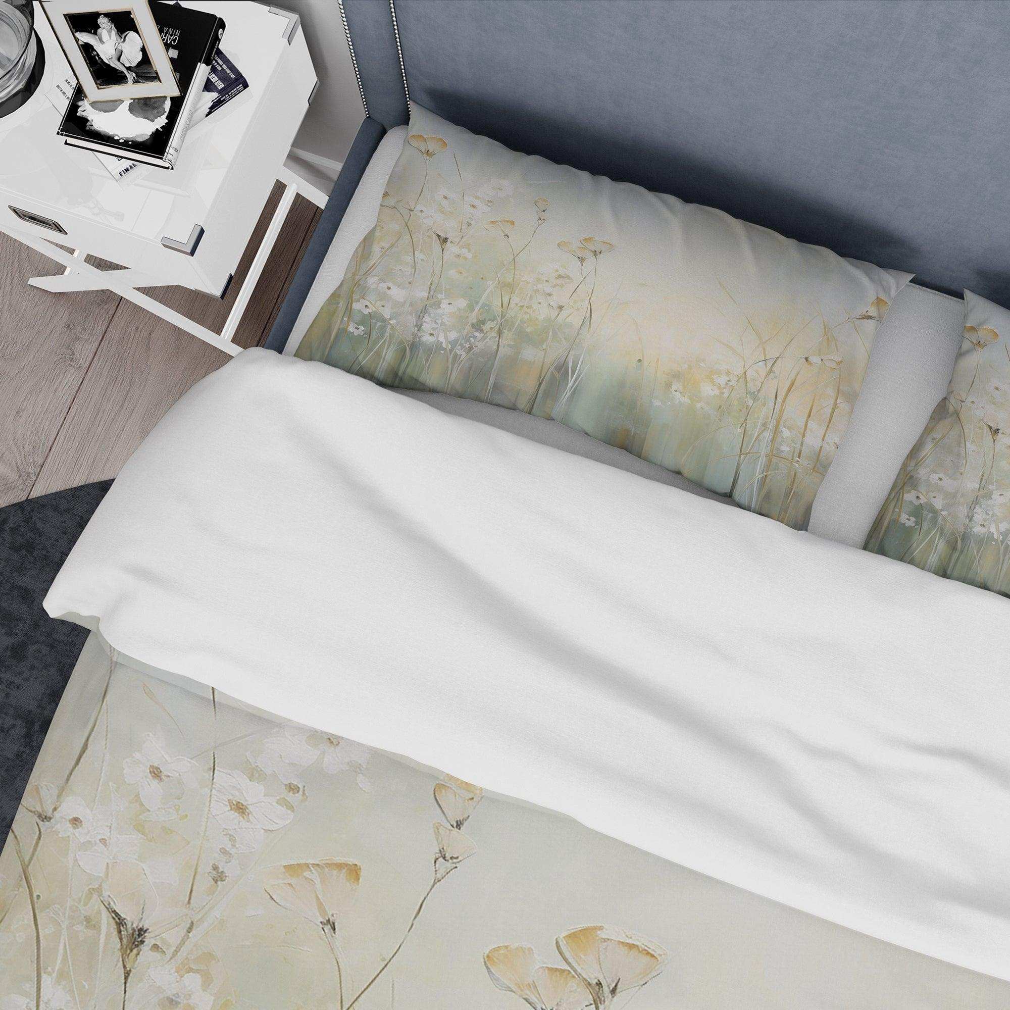 Green Beige Serene Meadows I - Duvet Cover Set