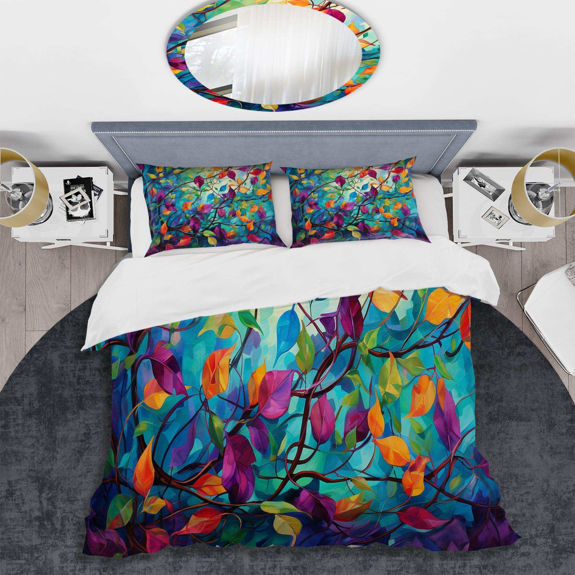 Multicolor Vibrant Vines I - Duvet Cover Set