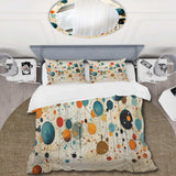 Green Beige Mid Century Abstract Retro IV - Duvet Cover Set