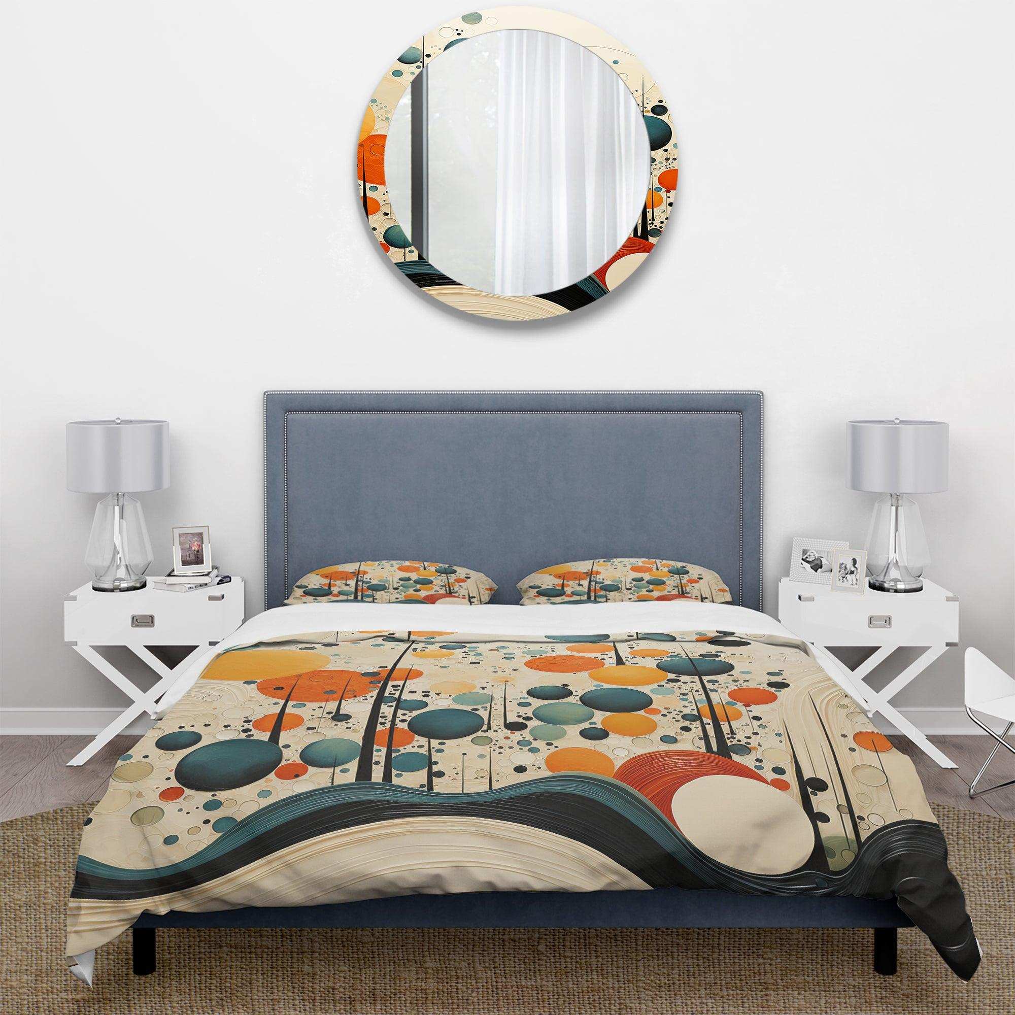 Orange Mid Century Organic Harmony II - Duvet Cover Set