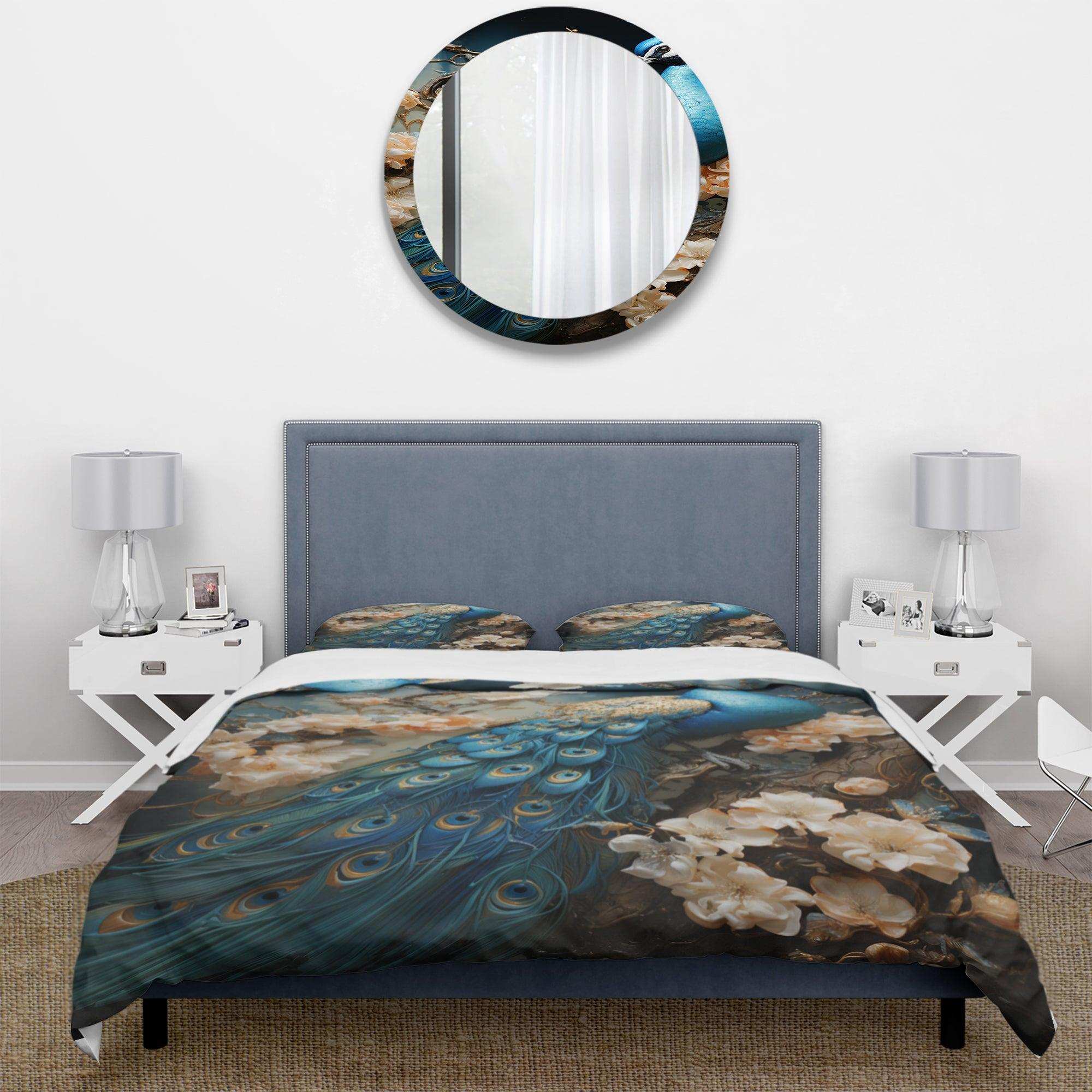 Peacock Encaustic Portrait I - Duvet Cover Set